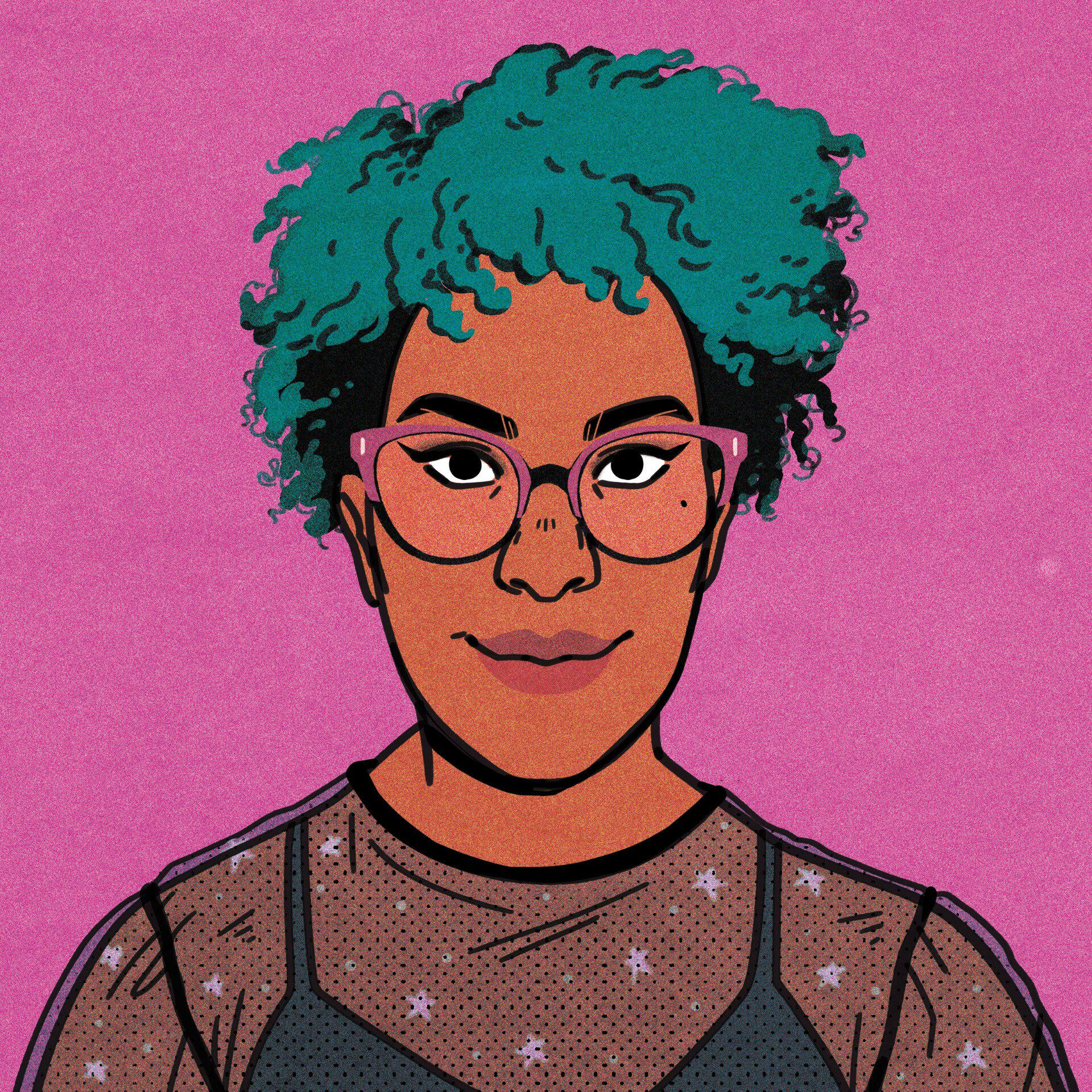 Illustrated portrait of Amanda Meadows by Lisa Sterle